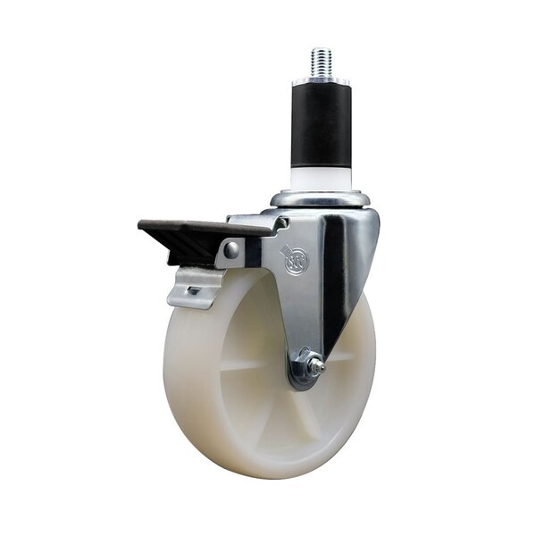 5'' Nylon Swivel 1-1/2'' Expanding Stem Caster with Brake